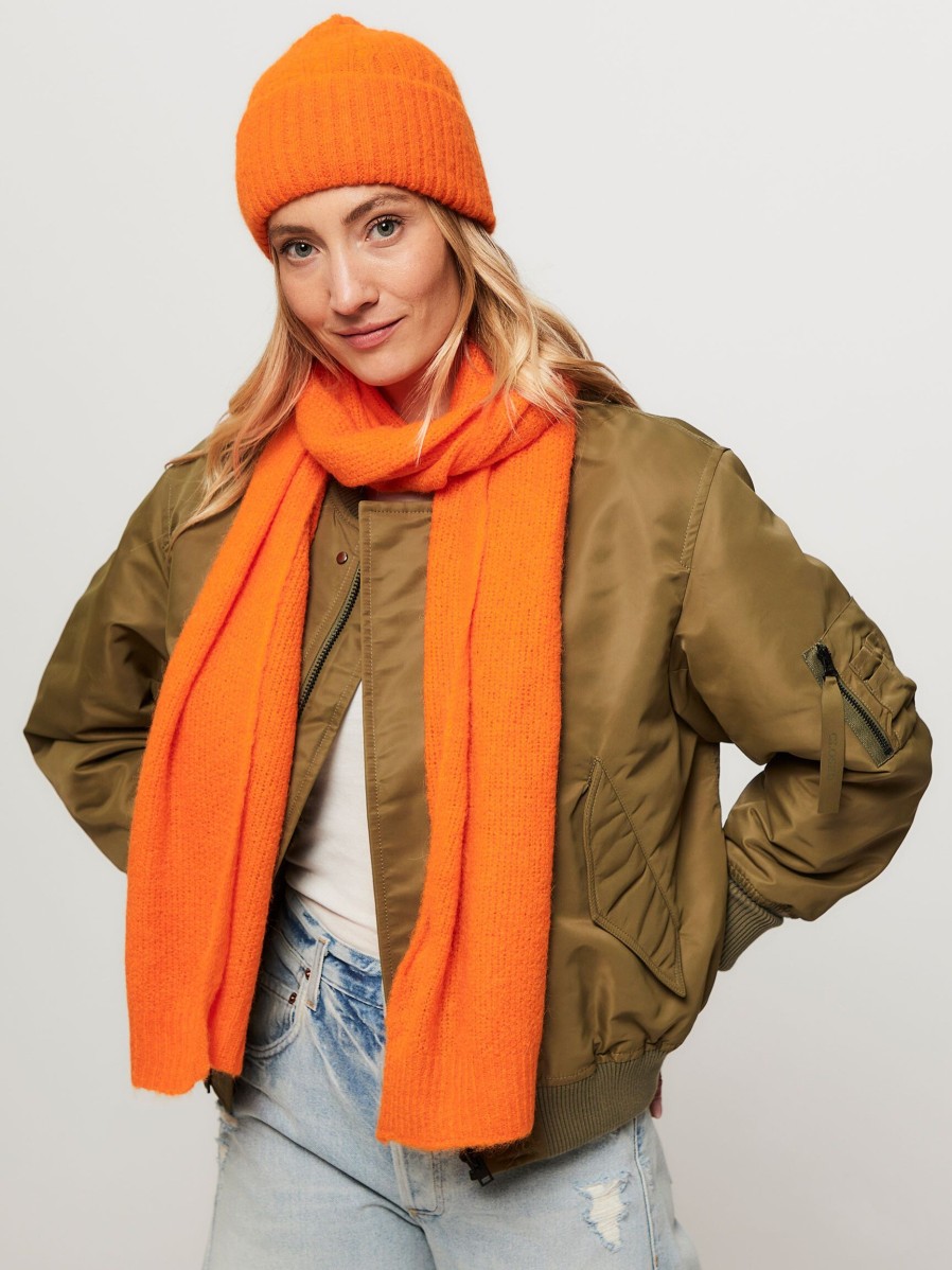 Women American Vintage Scarves | East, Alpaca Mix Scarf Orange