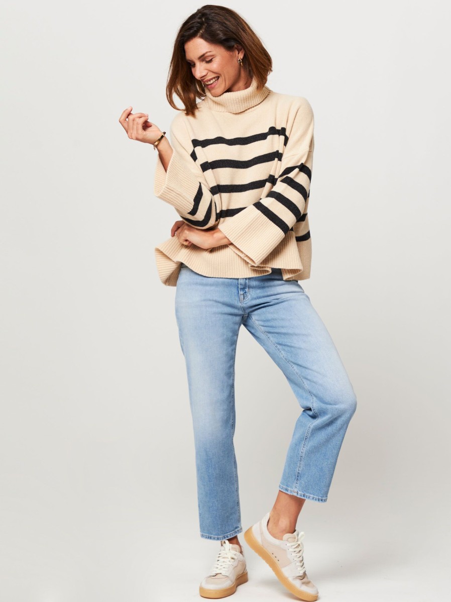 Women Semicouture Sweaters And Cardigans | Wool/Cashmere Mix Jumper With Pattern Sand