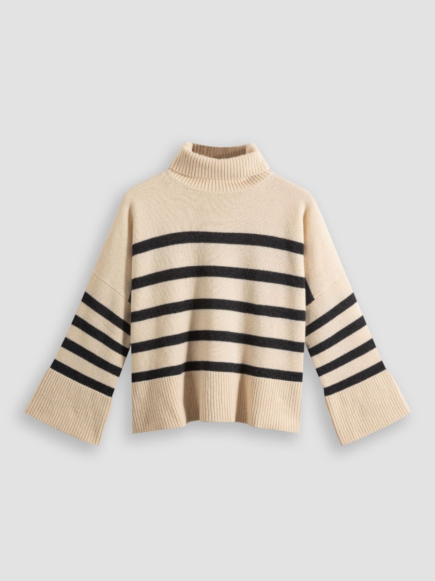 Women Semicouture Sweaters And Cardigans | Wool/Cashmere Mix Jumper With Pattern Sand