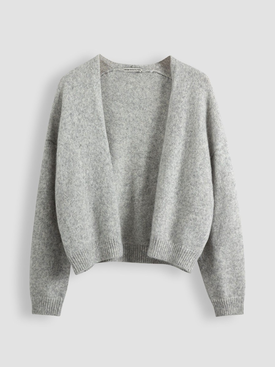 Women Drykorn Sweaters And Cardigans | Mirala, Wool Mix Melange Cardigan Grey