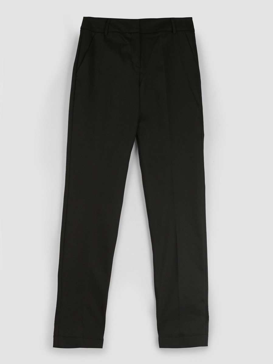 Women Summum Pants And Jumpsuits | Madrid, Cotton Mix Stretch Trousers Black