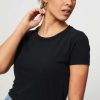 Women American Vintage Tops And Blouses | Cotton Slub T-Shirt Black