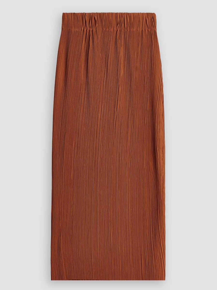 Women By Malene Birger Skirts | Remano, Woven Plisse Skirt Brown