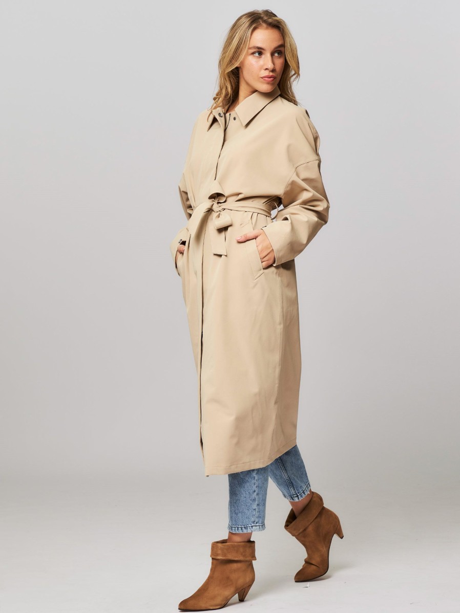 Women Welter Shelter Outerwear | Rachel G Stretch Twill, Technical Parka Beige