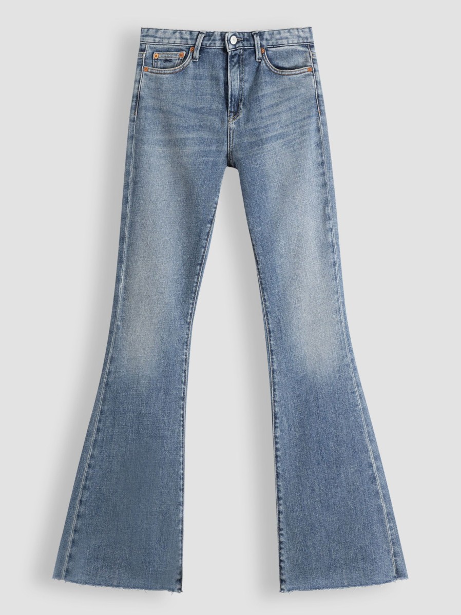 Women Denham Jeans | Jane, High Waist Flared Fit Stretch Jeans Blue