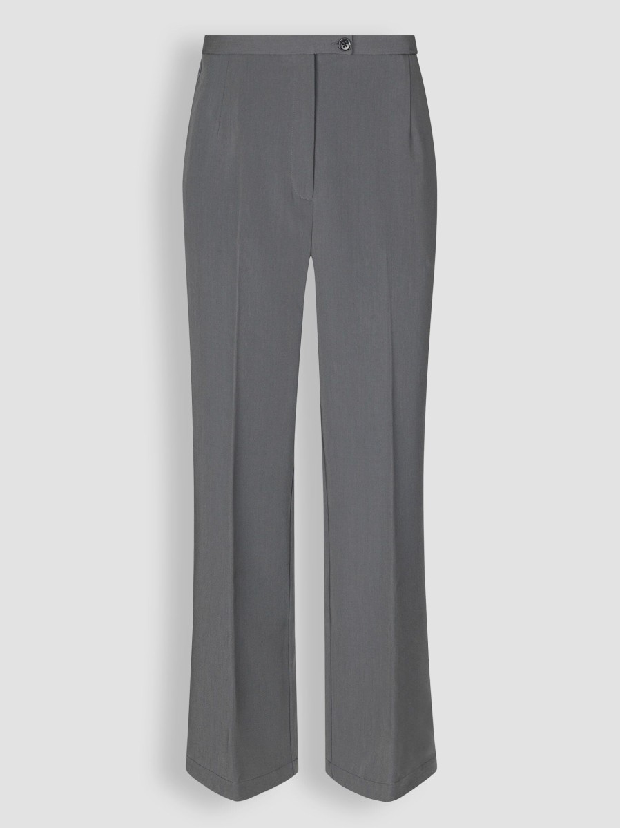 Women Samsoe Samsoe Pants And Jumpsuits | Hallie, Viscose Mix Stretch Trousers Grey