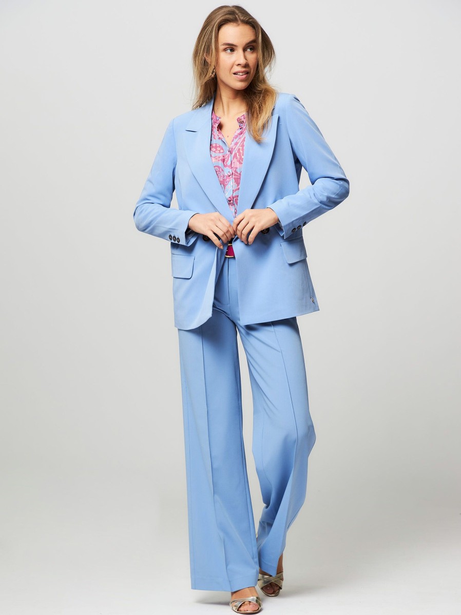 Women Fabienne Chapot Blazers And Jackets | Benny, Rayon Mix Blazer Blue