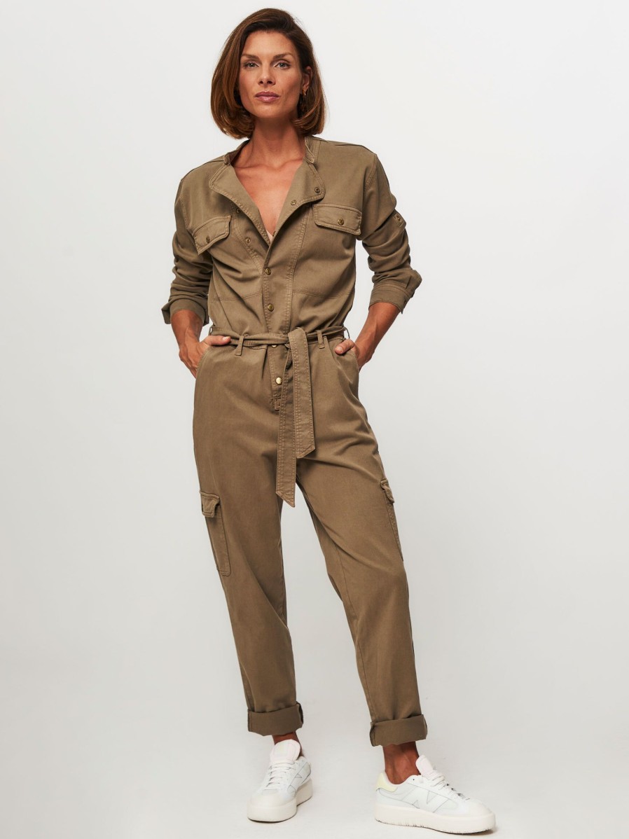 Women Summum Pants And Jumpsuits | Tencel/Cotton Mix Jumpsuit Green/Brown