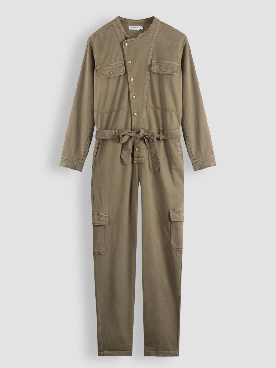 Women Summum Pants And Jumpsuits | Tencel/Cotton Mix Jumpsuit Green/Brown