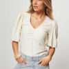 Women Gestuz Tops And Blouses | Rifa, Eco Vero Viscose Mix Jersey Top Ecru