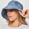 Women Becksondergaard Hats And Beanies | Dena, Cotton Bucket Hat With Pattern Blue