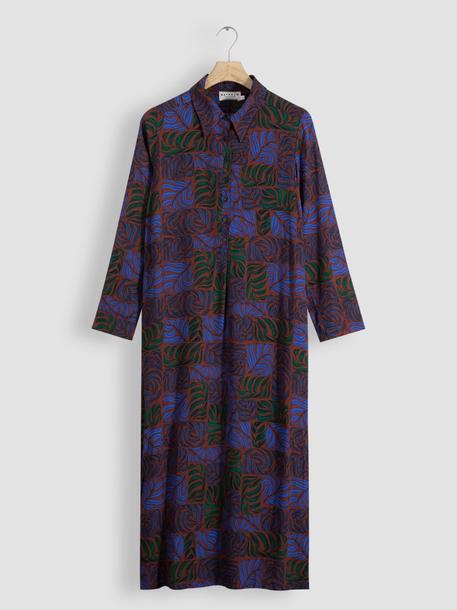 Women Nathalie Vleeschouwer Dresses And Tunics | Conchita, Viscose Maxi Dress With Print Brown