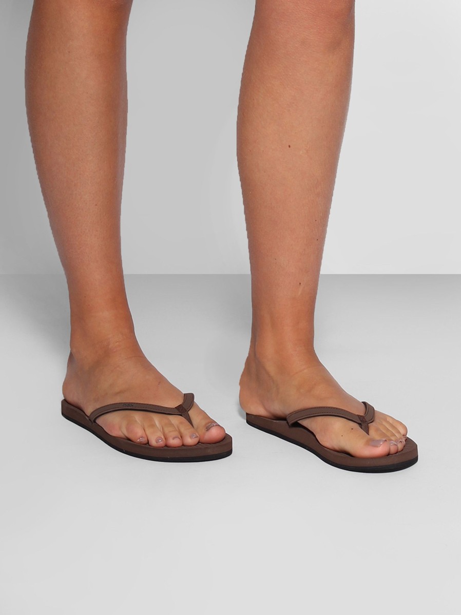 Women Indosole Flip Flops | Recycled Rubber Flip Flops Brown