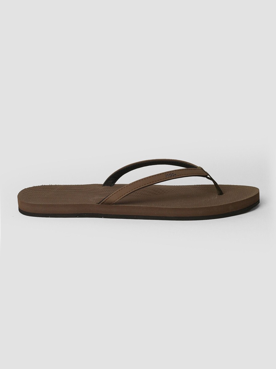 Women Indosole Flip Flops | Recycled Rubber Flip Flops Brown