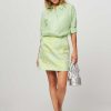 Women Co'Couture Skirts | Simone, Woven Skirt With Pattern And Lurex Lime Green