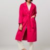 Women American Vintage Outerwear | Dadoulove, Wool Mix Coat Bright Pink