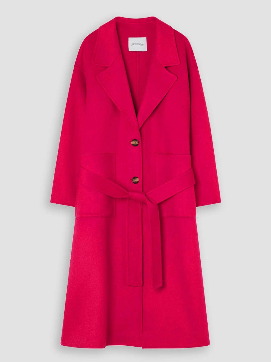 Women American Vintage Outerwear | Dadoulove, Wool Mix Coat Bright Pink