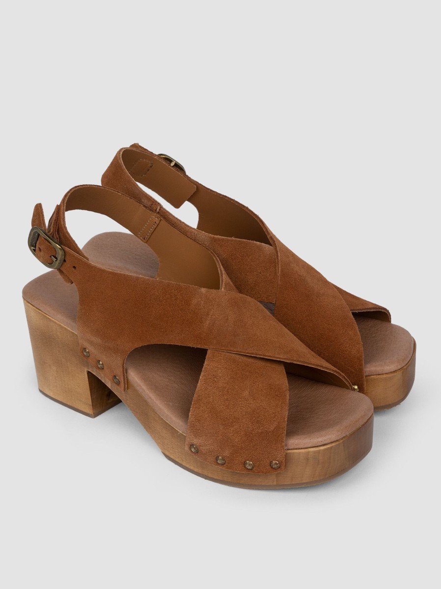 Women La Fee Maraboutee Sandals | Saclay, Suede Sandals Cognac