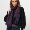 Women Sessun Scarves | Pio, Wool Mix Scarf With Pattern Purple