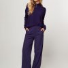 Women Drykorn Pants And Jumpsuits | Desk, Viscose Mix Wide Leg Trousers Purple