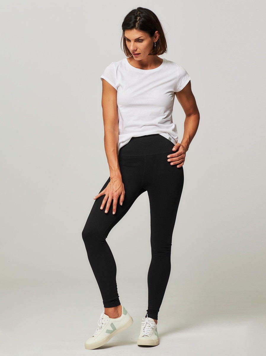 Women Lune Active Home And Sportswear | Luna, Rib Jersey Legging Black