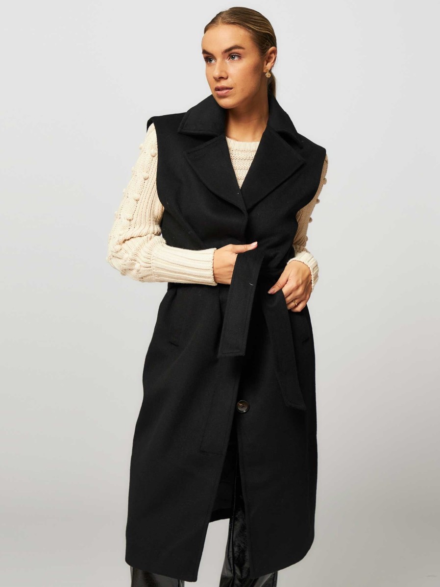 Women Dante 6 Blazers And Jackets | Myroma, Wool Mix Gilet Black