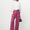 Women Sea Me Happy Pants And Jumpsuits | Marley, Viscose Mix Melange Wide Leg Trousers Bright Pink