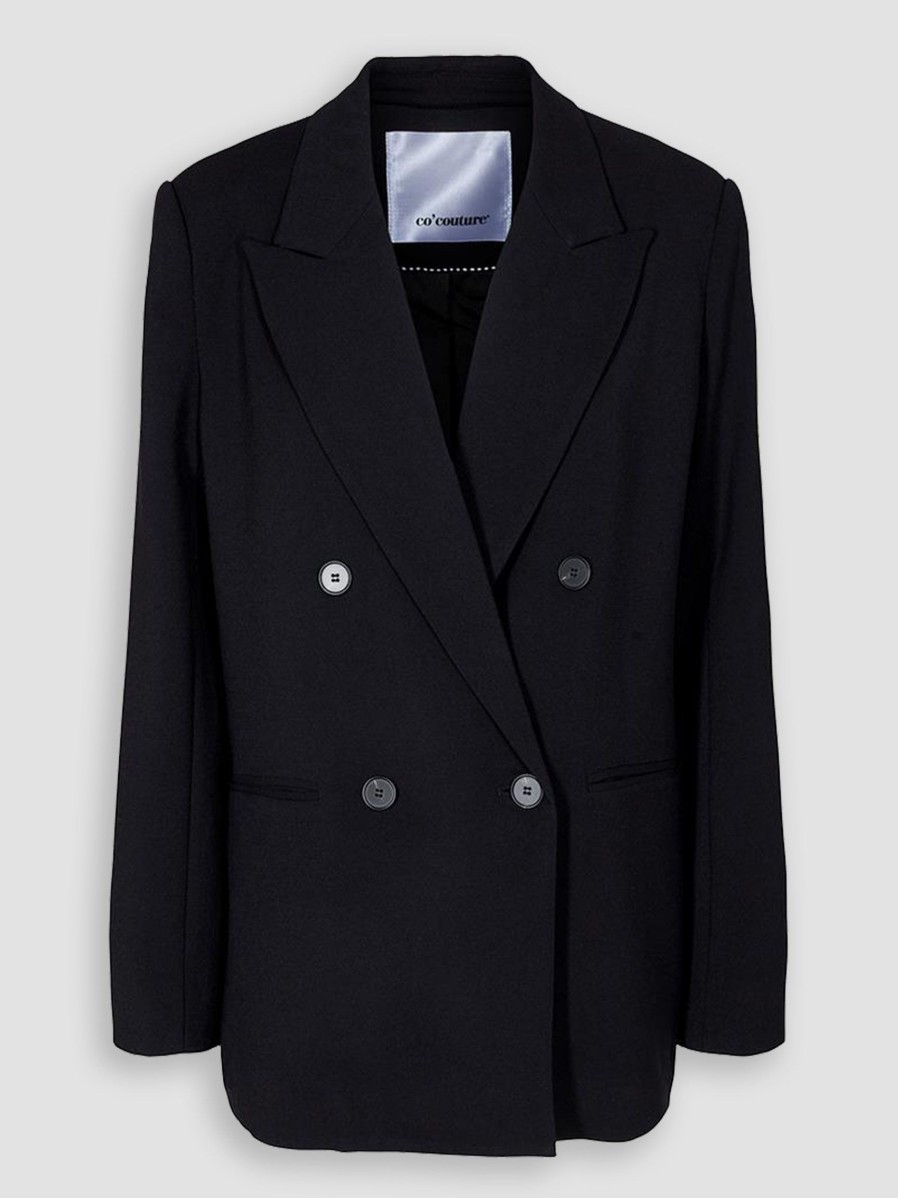 Women Co'Couture Blazers And Jackets | Andrea, Oversized Woven Blazer Black