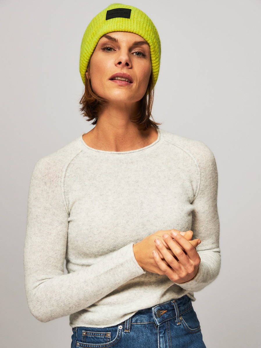 Women Mads Norgaard Hats And Beanies | Anju, Wool Mix Melange Beanie Lime Green