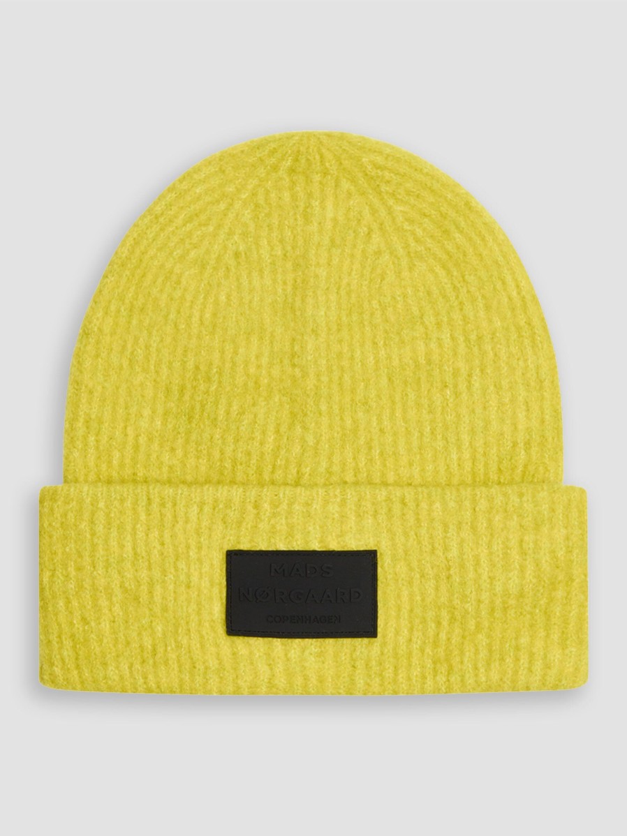 Women Mads Norgaard Hats And Beanies | Anju, Wool Mix Melange Beanie Lime Green