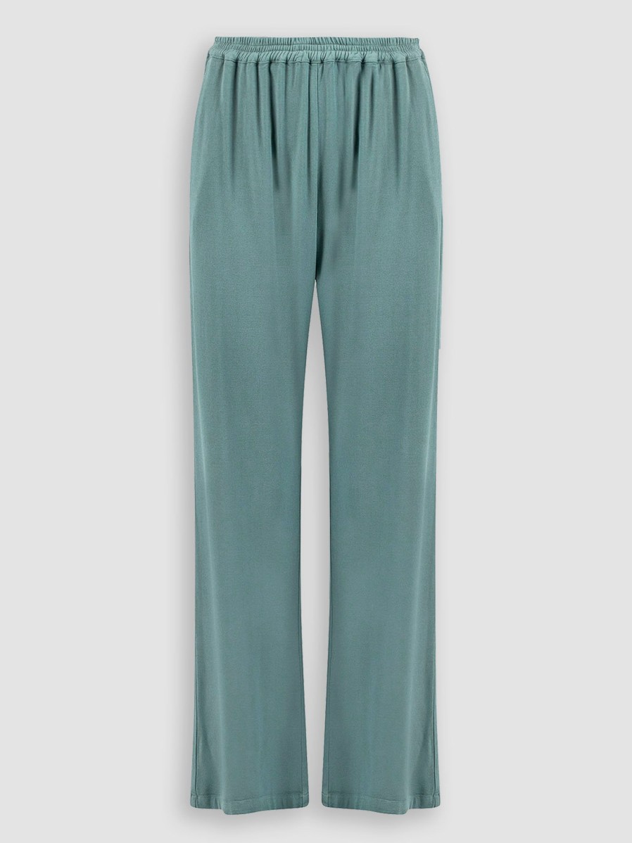 Women Alchemist Pants And Jumpsuits | Sammy, Viscose Mix Stretch Trousers Bluegreen