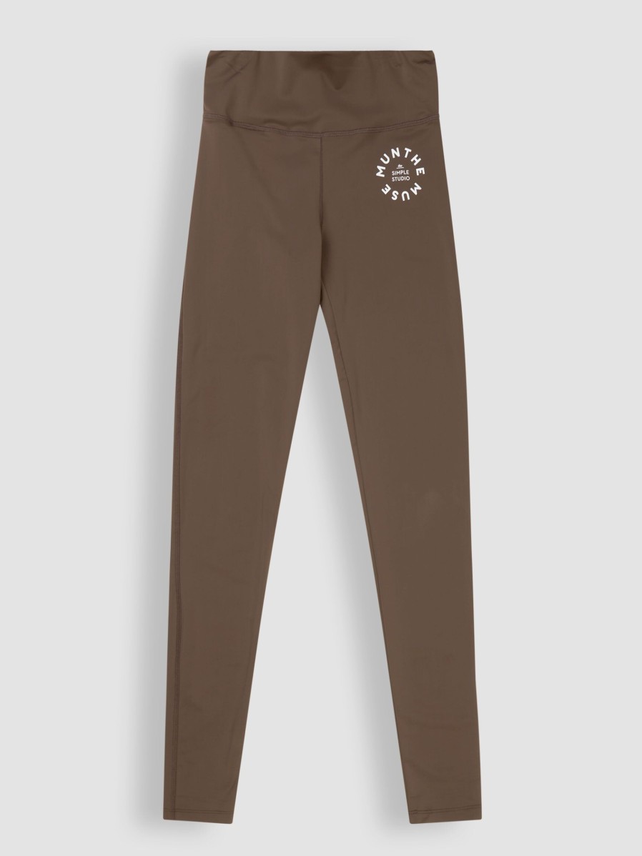 Women Munthe Home And Sportswear | Sandy, Jersey Logo Sport Legging Brown