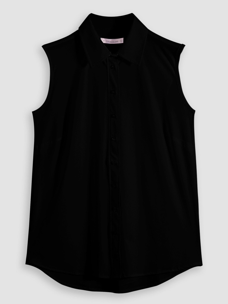 Women Studio Anneloes Tops And Blouses | Bobby, Light Travel Jersey Blouse Black