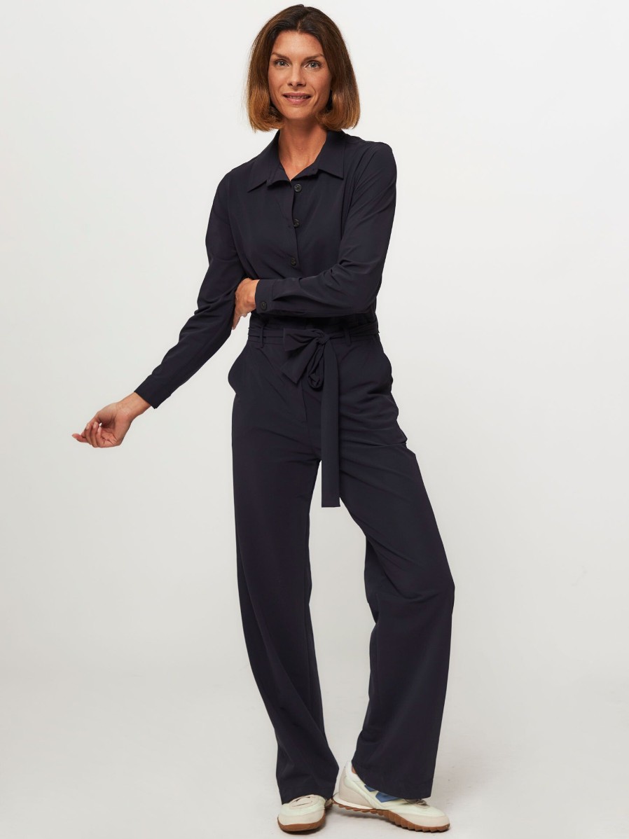 Women Trvl Drss Pants And Jumpsuits | Travel Jersey Jumpsuit Dark Blue