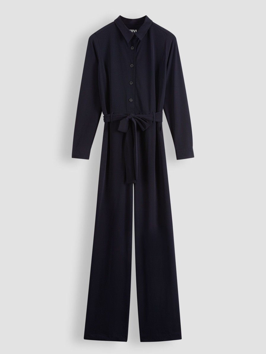 Women Trvl Drss Pants And Jumpsuits | Travel Jersey Jumpsuit Dark Blue