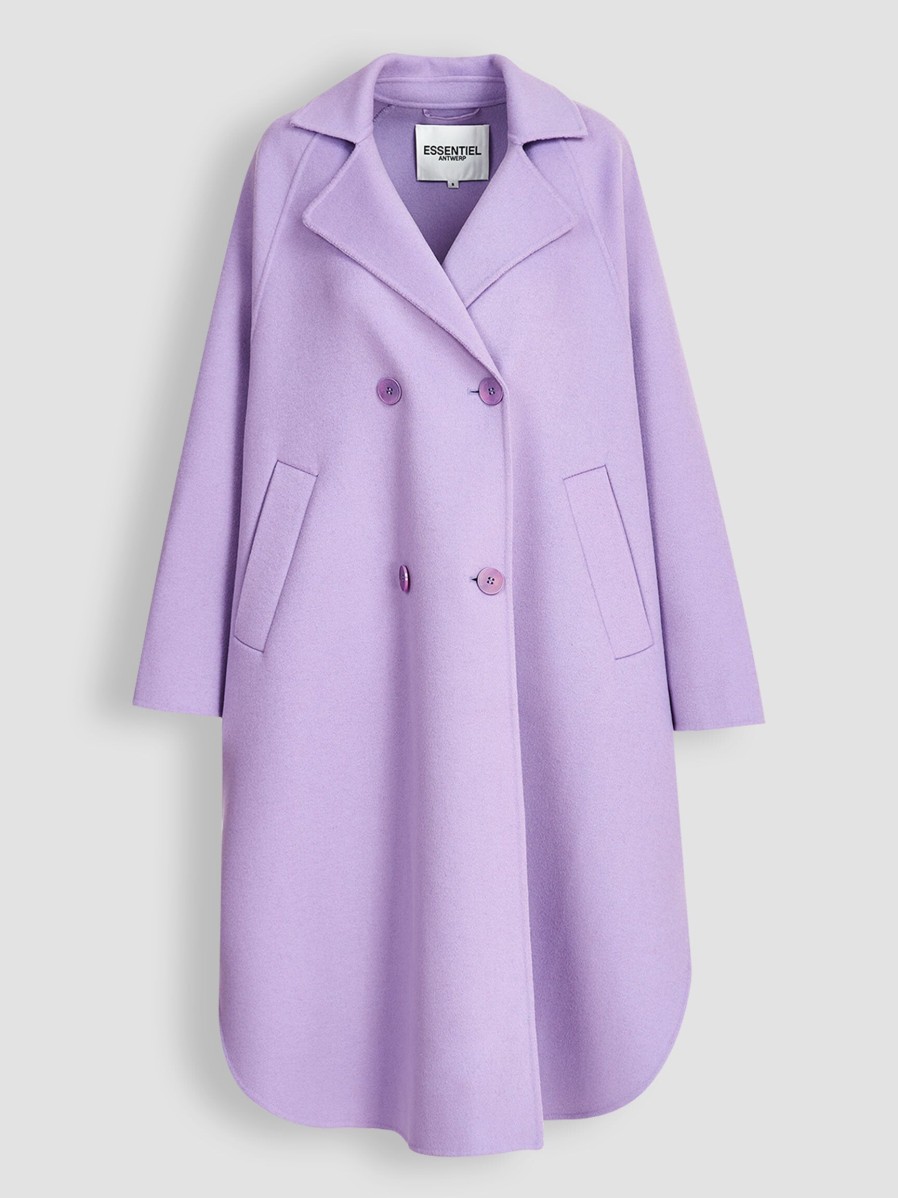 Women Essentiel Antwerp Outerwear | Eco, Wool Coat Lilac