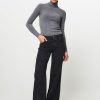 Women Graumann Sweaters And Cardigans | Fanny, Merino Wool Melange Turtleneck Grey