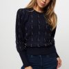 Women Dante 6 Sweaters And Cardigans | Ostin, Wool Mix Jumper With Beads Dark Blue