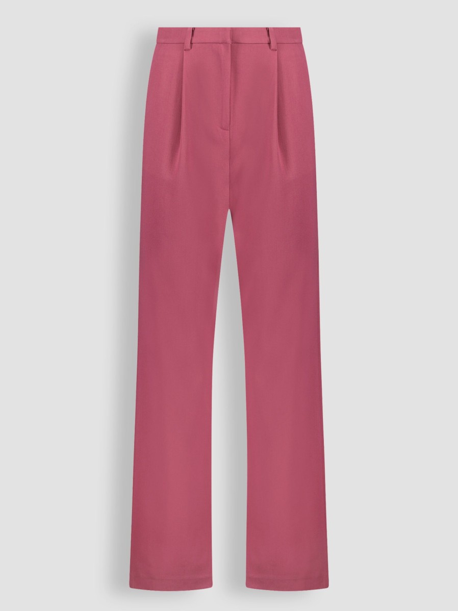 Women Freebird Pants And Jumpsuits | Noras, Viscose Mix Wide Leg Trousers Dusty Pink