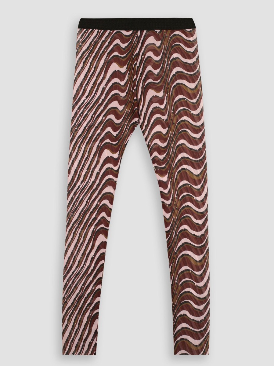 Women Baum und Pferdgarten Pants And Jumpsuits | Jazzlyn, Mesh Legging With Print Bordeauxred