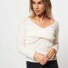 Women Gestuz Sweaters And Cardigans | Alpha, Wool Mix 2 In 1 Off Shoulder Jumper Ecru