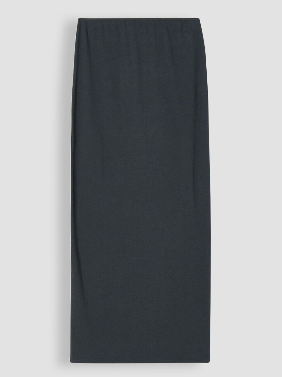 Women American Vintage Skirts | Rakabay, Cotton Mix Jersey Skirt Dark Grey