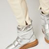 Women Ivylee Copenhagen Boots | Moon, Crackle Leather Padded Low Boots Silver Colour