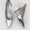 Women Silver Grace Pumps And Slingbacks | Houston, Leather Metallic Pumps Silver Colour