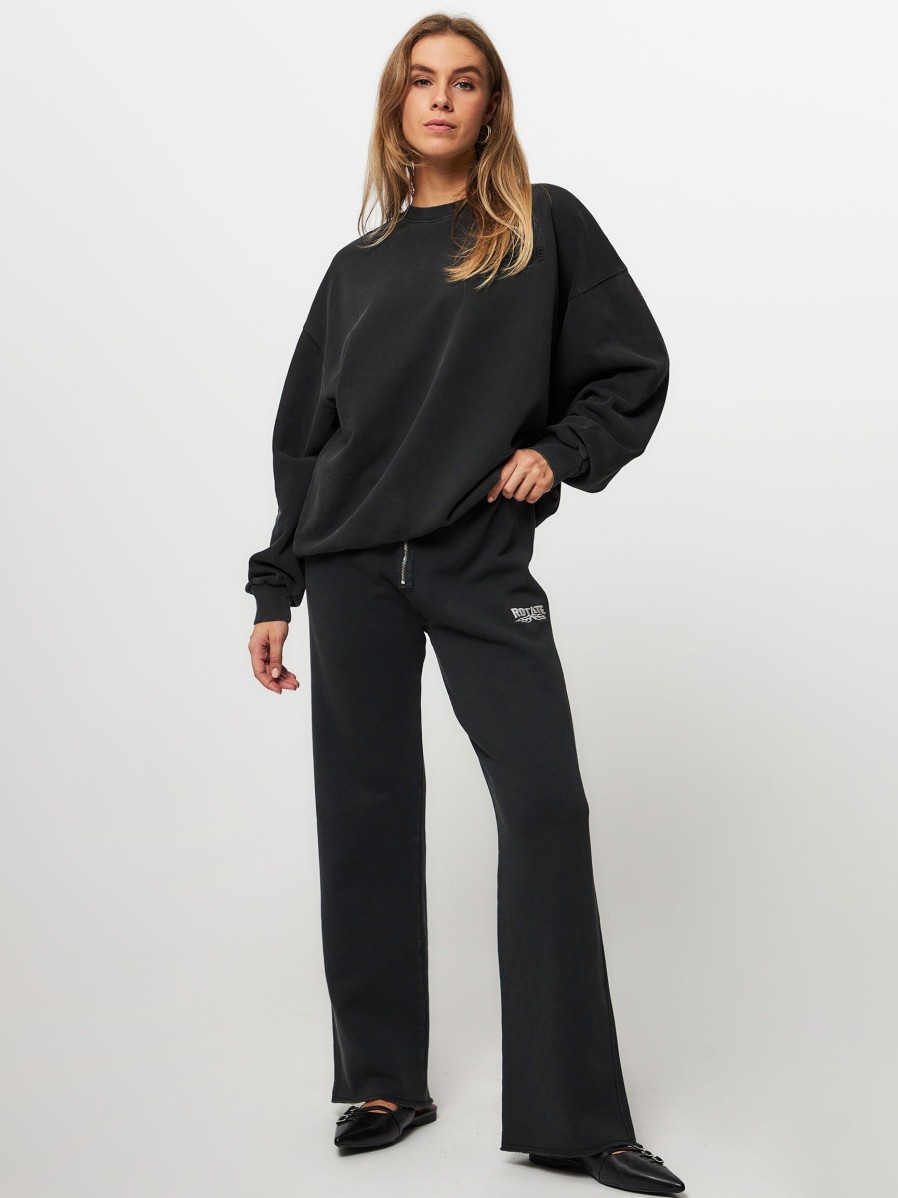 Women Rotate Birger Christensen Sweaters And Cardigans | Irisa, Organic Cotton Oversized Logo Sweater Black