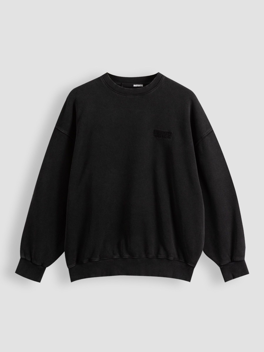 Women Rotate Birger Christensen Sweaters And Cardigans | Irisa, Organic Cotton Oversized Logo Sweater Black