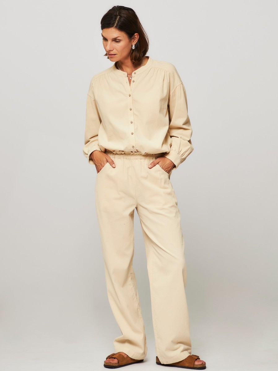 Women Xirena Pants And Jumpsuits | Tayte, Cotton Ribcord Trousers Cream