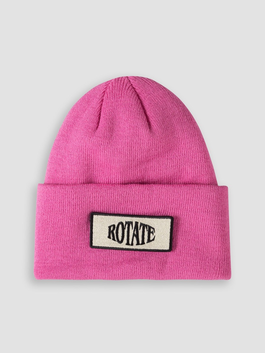 Women Rotate Birger Christensen Hats And Beanies | Abbie, Knitted Logo Beanie Pink