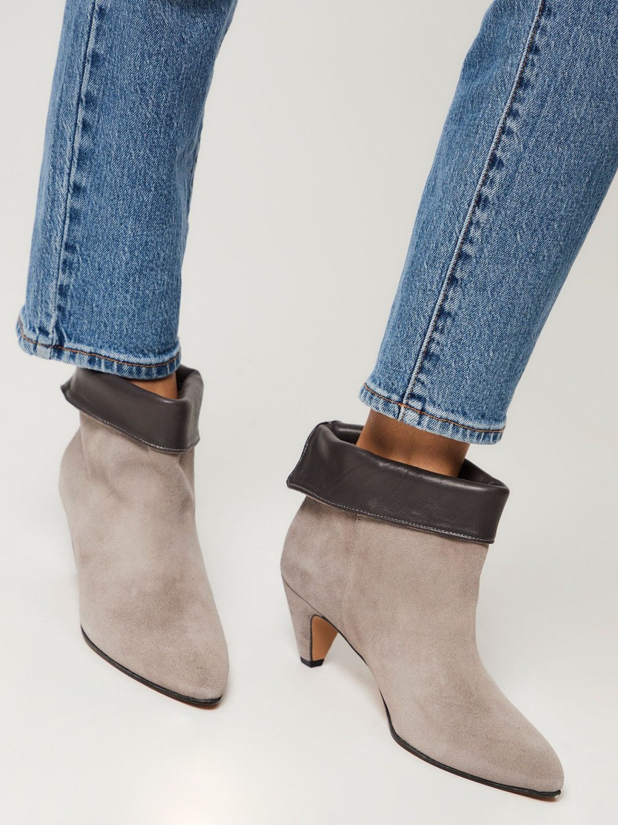 Women Anonymous Copenhagen Boots | Eden, Suede Ankle Boots Grey