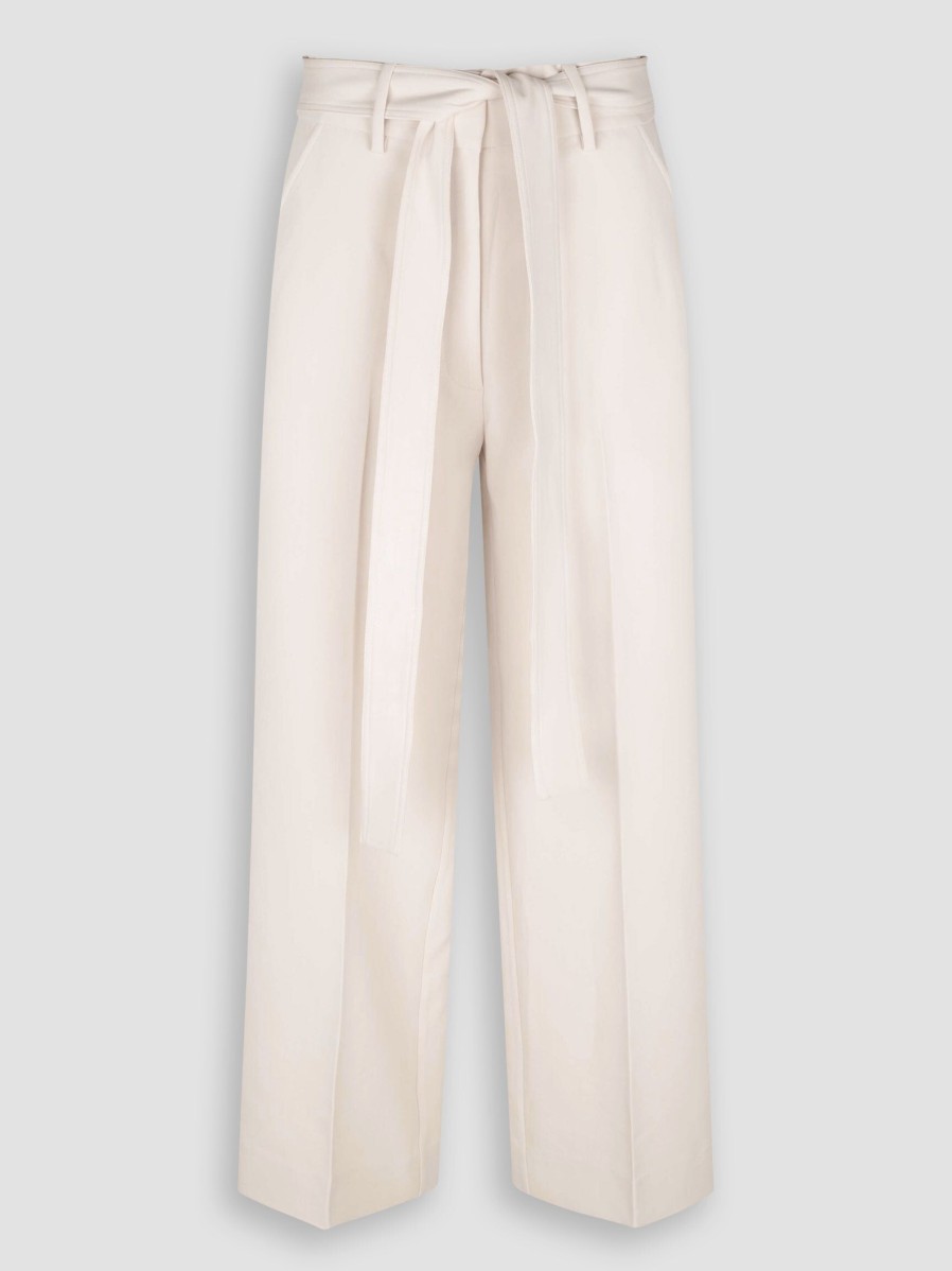 Women Second Female Pants And Jumpsuits | Levien, Viscose Mix Trousers Ecru